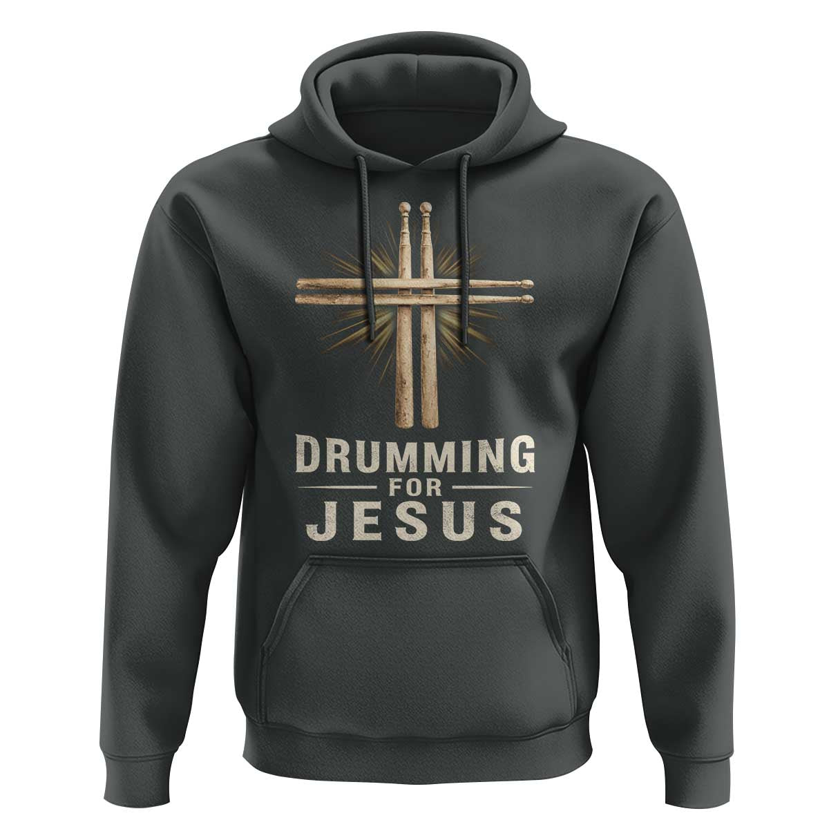 Christian Drummer Hoodie Drumming For Jesus Drumstick Cross Percussionist