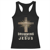 Christian Drummer Racerback Tank Top Drumming For Jesus Drumstick Cross Percussionist