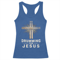 Christian Drummer Racerback Tank Top Drumming For Jesus Drumstick Cross Percussionist