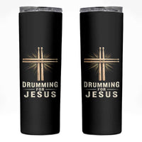 Christian Drummer Skinny Tumbler Drumming For Jesus Drumstick Cross Percussionist