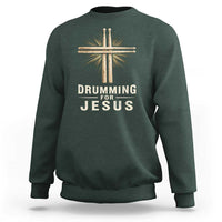 Christian Drummer Sweatshirt Drumming For Jesus Drumstick Cross Percussionist