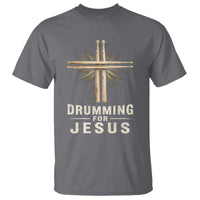 Christian Drummer T Shirt Drumming For Jesus Drumstick Cross Percussionist