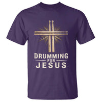Christian Drummer T Shirt Drumming For Jesus Drumstick Cross Percussionist