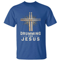 Christian Drummer T Shirt Drumming For Jesus Drumstick Cross Percussionist