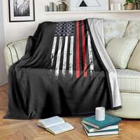 Patriotic Drummer Throw Blanket Percussionist Gift Drumming Drumsticks American Flag