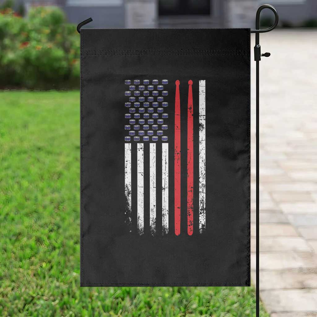 Patriotic Drummer Garden Flag Percussionist Gift Drumming Drumsticks American Flag