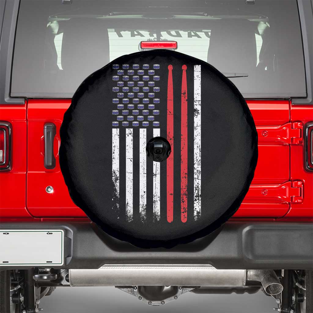 Patriotic Drummer Spare Tire Cover Percussionist Gift Drumming Drumsticks American Flag