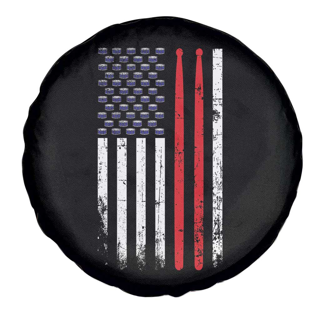 Patriotic Drummer Spare Tire Cover Percussionist Gift Drumming Drumsticks American Flag
