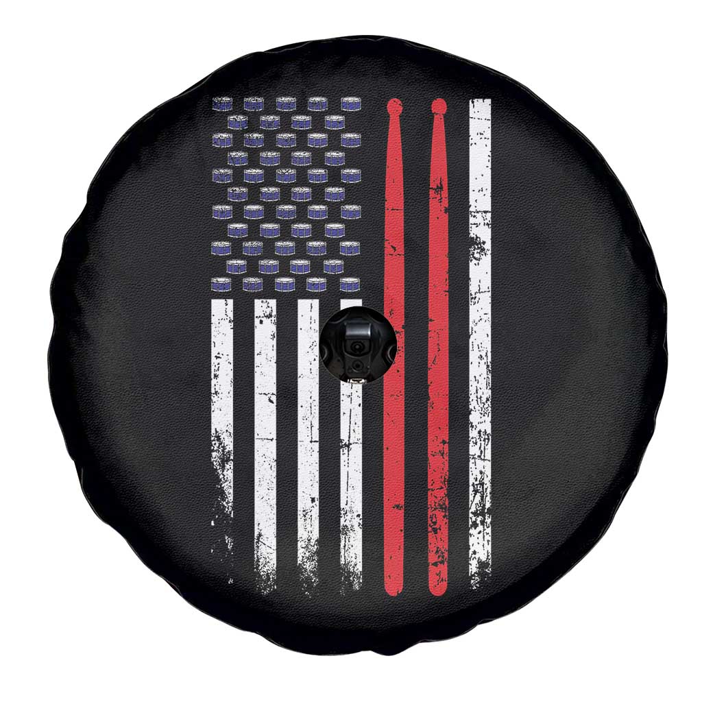 Patriotic Drummer Spare Tire Cover Percussionist Gift Drumming Drumsticks American Flag