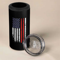 Patriotic Drummer 4 in 1 Can Cooler Tumbler Percussionist Gift Drumming Drumsticks American Flag