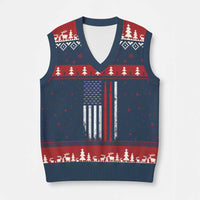 Patriotic Drummer V-Neck Knit Sweater Vest Percussionist Gift Drumming Drumsticks American Flag