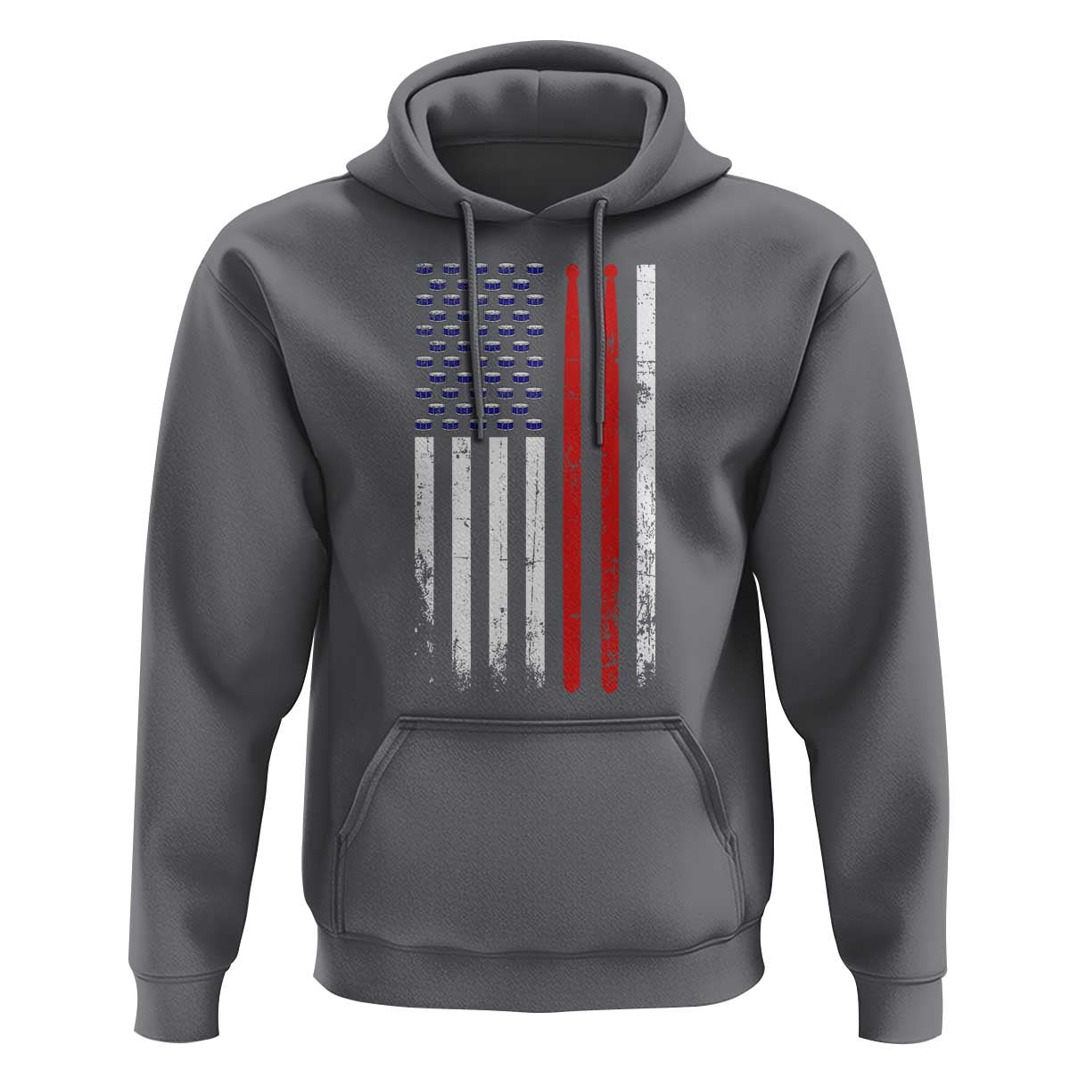 Patriotic Drummer Hoodie Percussionist Gift Drumming Drumsticks American Flag