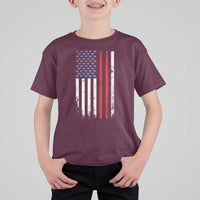 Patriotic Drummer T Shirt For Kid Percussionist Gift Drumming Drumsticks American Flag
