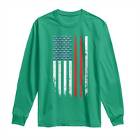 Patriotic Drummer Long Sleeve Shirt Percussionist Gift Drumming Drumsticks American Flag
