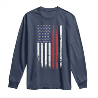 Patriotic Drummer Long Sleeve Shirt Percussionist Gift Drumming Drumsticks American Flag