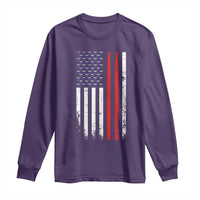 Patriotic Drummer Long Sleeve Shirt Percussionist Gift Drumming Drumsticks American Flag