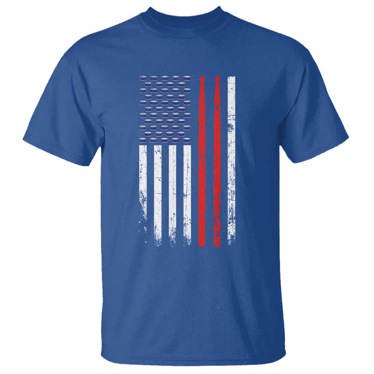 Patriotic Drummer T Shirt Percussionist Gift Drumming Drumsticks American Flag