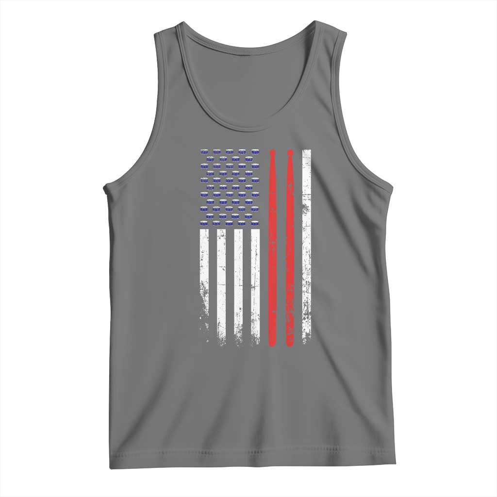 Patriotic Drummer Tank Top Percussionist Gift Drumming Drumsticks American Flag