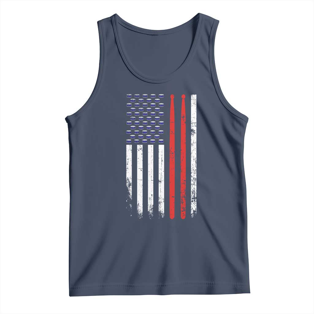 Patriotic Drummer Tank Top Percussionist Gift Drumming Drumsticks American Flag