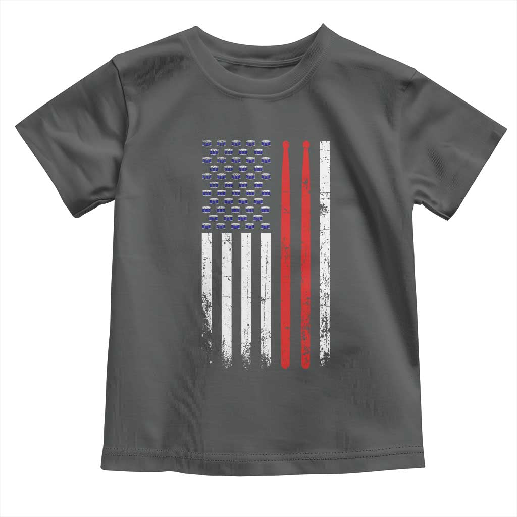 Patriotic Drummer Toddler T Shirt Percussionist Gift Drumming Drumsticks American Flag
