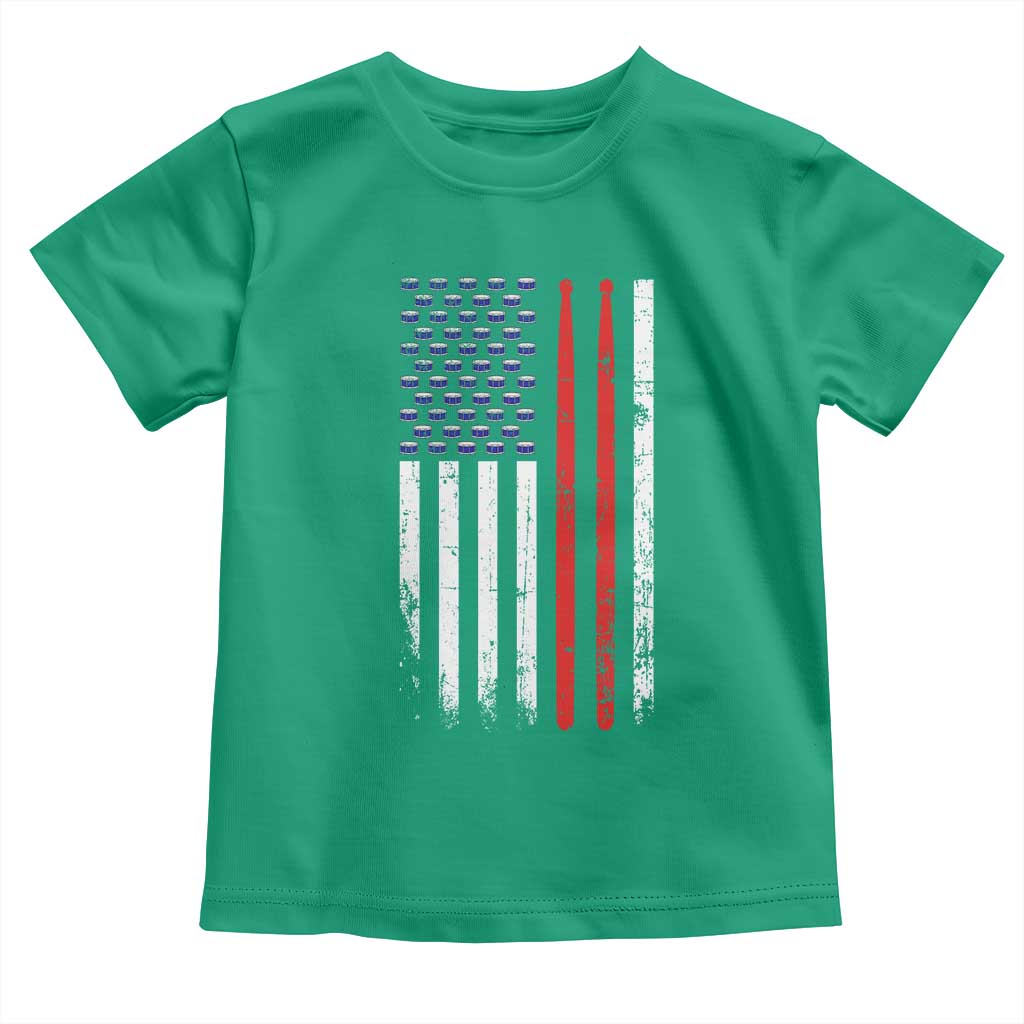 Patriotic Drummer Toddler T Shirt Percussionist Gift Drumming Drumsticks American Flag