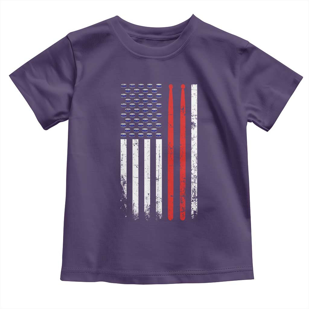 Patriotic Drummer Toddler T Shirt Percussionist Gift Drumming Drumsticks American Flag