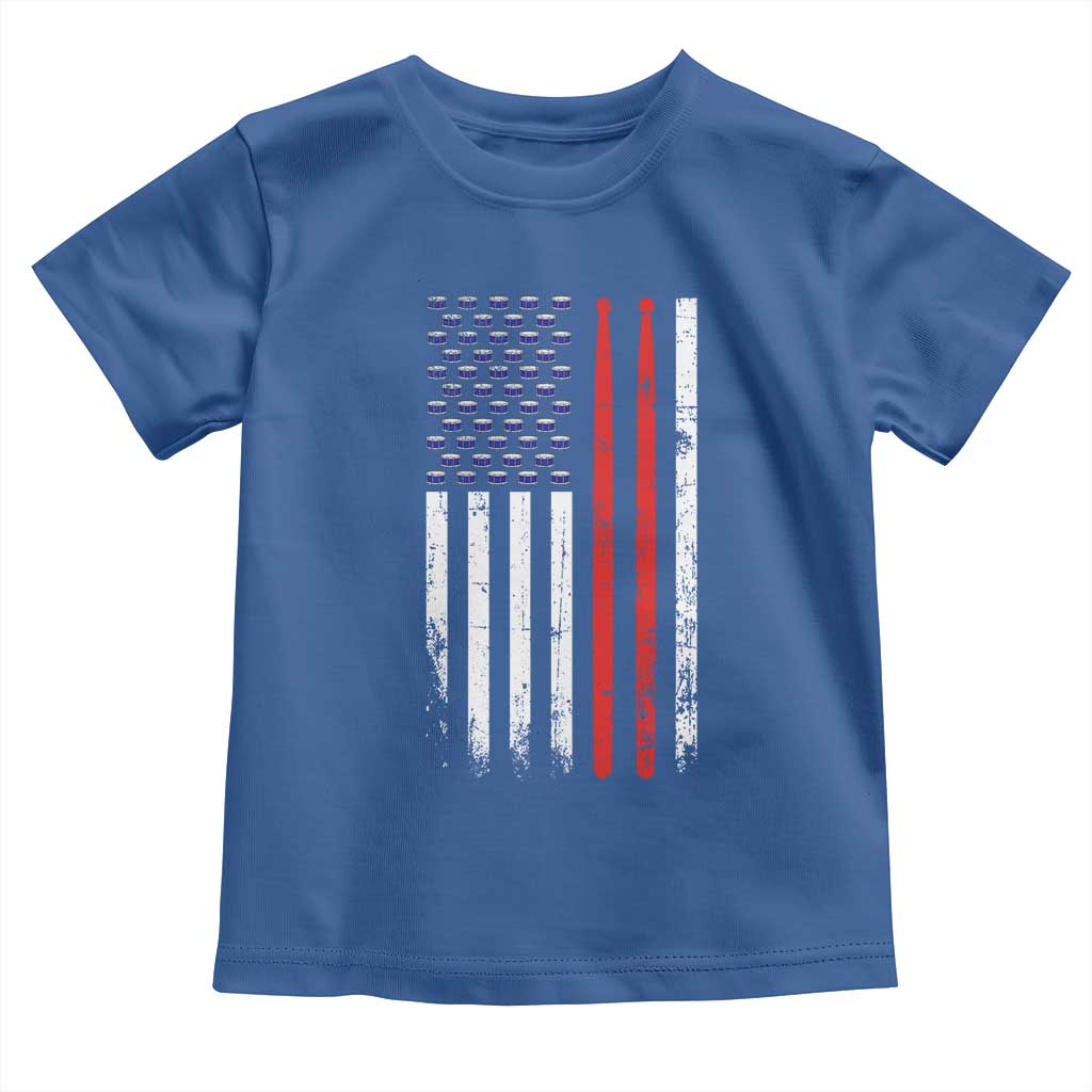 Patriotic Drummer Toddler T Shirt Percussionist Gift Drumming Drumsticks American Flag