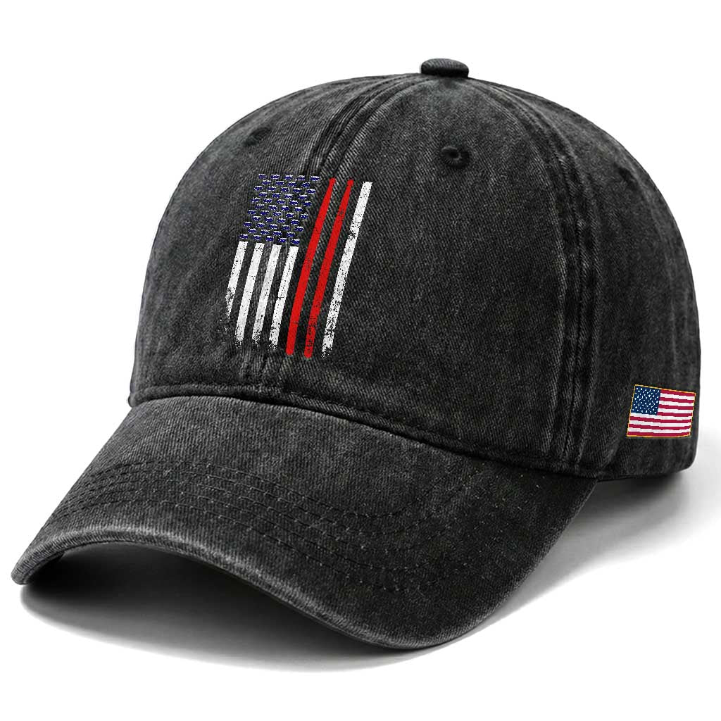 Patriotic Drummer Washed Cotton Baseball Cap Percussionist Gift Drumming Drumsticks American Flag