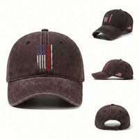 Patriotic Drummer Washed Cotton Baseball Cap Percussionist Gift Drumming Drumsticks American Flag