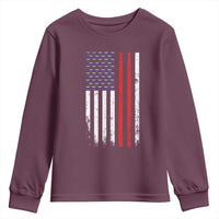 Patriotic Drummer Youth Sweatshirt Percussionist Gift Drumming Drumsticks American Flag