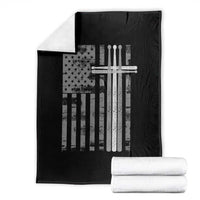 Christian Drummer Throw Blanket American Flag Drumsticks Religious Faith Cross Patriotic