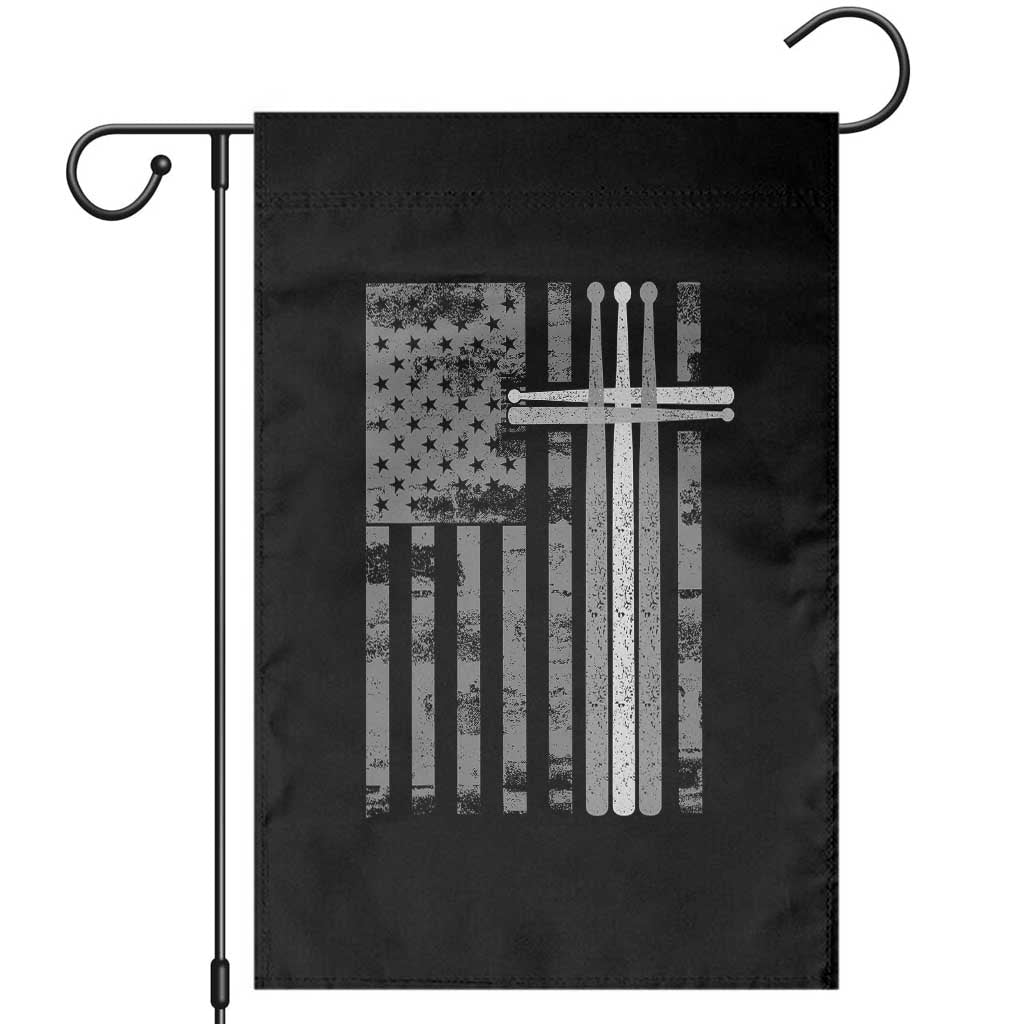 Christian Drummer Garden Flag American Flag Drumsticks Religious Faith Cross Patriotic
