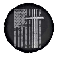 Christian Drummer Spare Tire Cover American Flag Drumsticks Religious Faith Cross Patriotic
