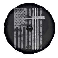 Christian Drummer Spare Tire Cover American Flag Drumsticks Religious Faith Cross Patriotic