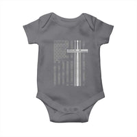 Christian Drummer Baby Onesie American Flag Drumsticks Religious Faith Cross Patriotic
