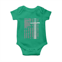 Christian Drummer Baby Onesie American Flag Drumsticks Religious Faith Cross Patriotic