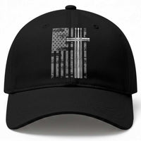 Christian Drummer Baseball Cap American Flag Drumsticks Religious Faith Cross Patriotic