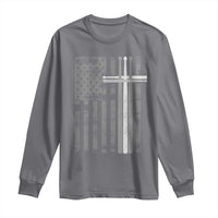 Christian Drummer Long Sleeve Shirt American Flag Drumsticks Religious Faith Cross Patriotic