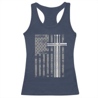 Christian Drummer Racerback Tank Top American Flag Drumsticks Religious Faith Cross Patriotic
