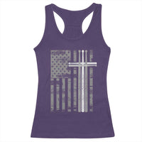Christian Drummer Racerback Tank Top American Flag Drumsticks Religious Faith Cross Patriotic