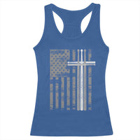 Christian Drummer Racerback Tank Top American Flag Drumsticks Religious Faith Cross Patriotic