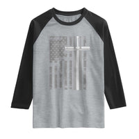 Christian Drummer Raglan Shirt American Flag Drumsticks Religious Faith Cross Patriotic