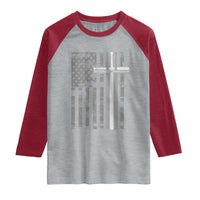 Christian Drummer Raglan Shirt American Flag Drumsticks Religious Faith Cross Patriotic