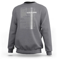 Christian Drummer Sweatshirt American Flag Drumsticks Religious Faith Cross Patriotic