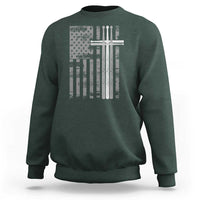 Christian Drummer Sweatshirt American Flag Drumsticks Religious Faith Cross Patriotic