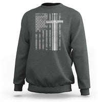 Christian Drummer Sweatshirt American Flag Drumsticks Religious Faith Cross Patriotic
