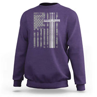 Christian Drummer Sweatshirt American Flag Drumsticks Religious Faith Cross Patriotic