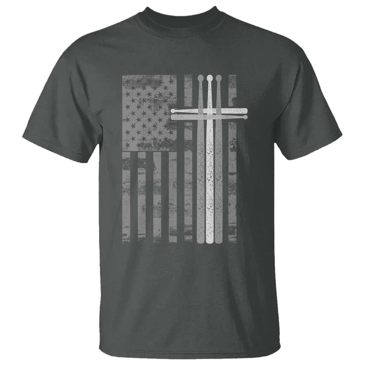 Christian Drummer T Shirt American Flag Drumsticks Religious Faith Cross Patriotic