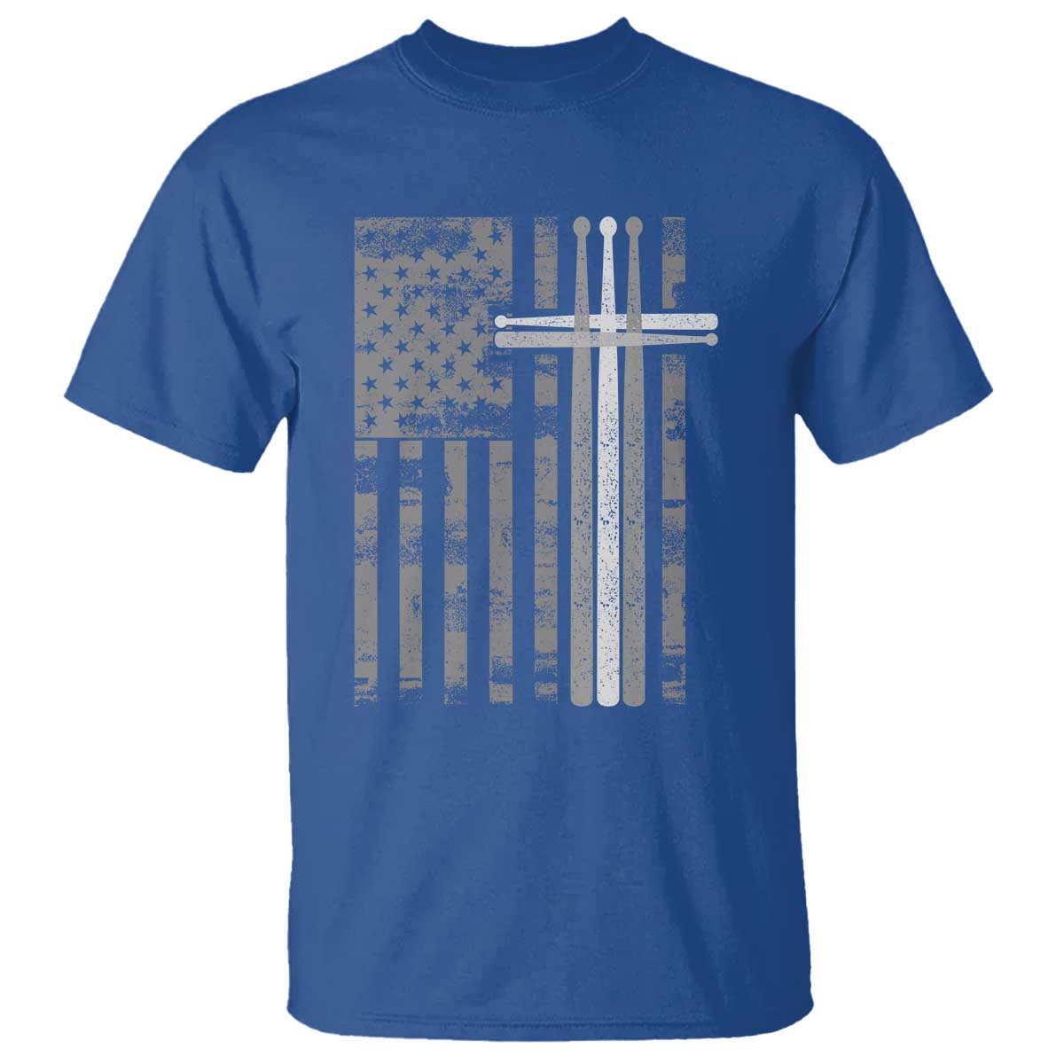 Christian Drummer T Shirt American Flag Drumsticks Religious Faith Cross Patriotic