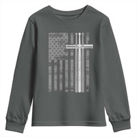 Christian Drummer Youth Sweatshirt American Flag Drumsticks Religious Faith Cross Patriotic